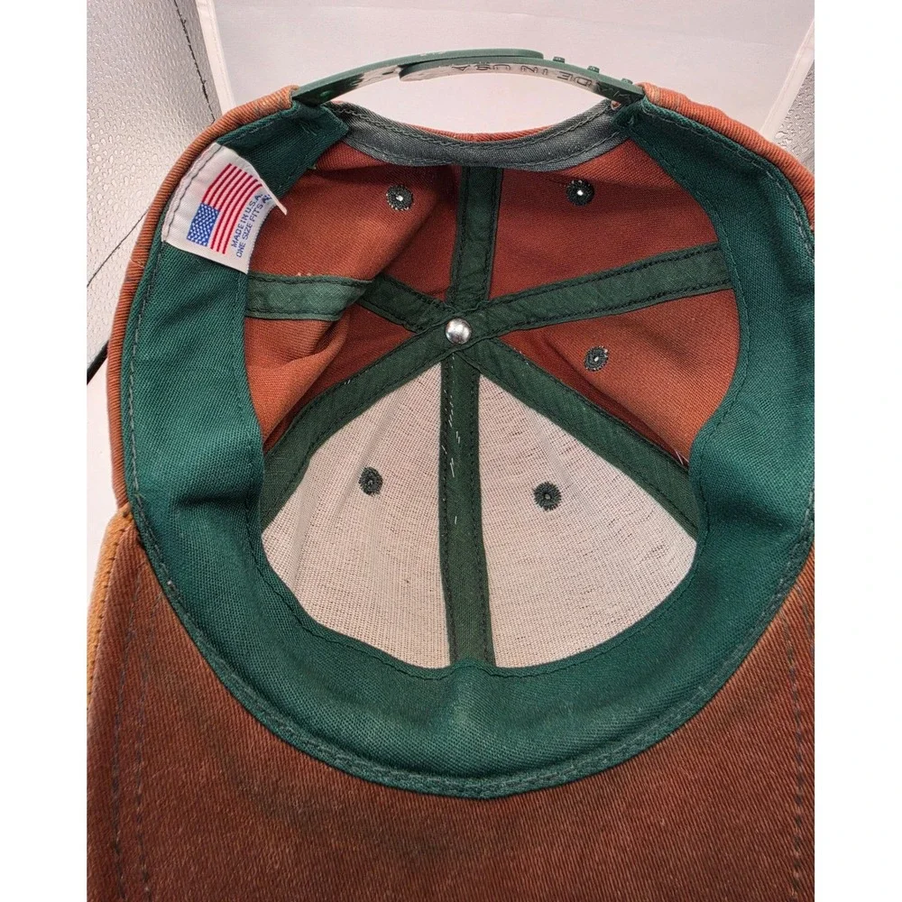 Vintage Mad Dog Bulldog Cowboy Hat Brown Corduroy Snapback Cap Made in USA